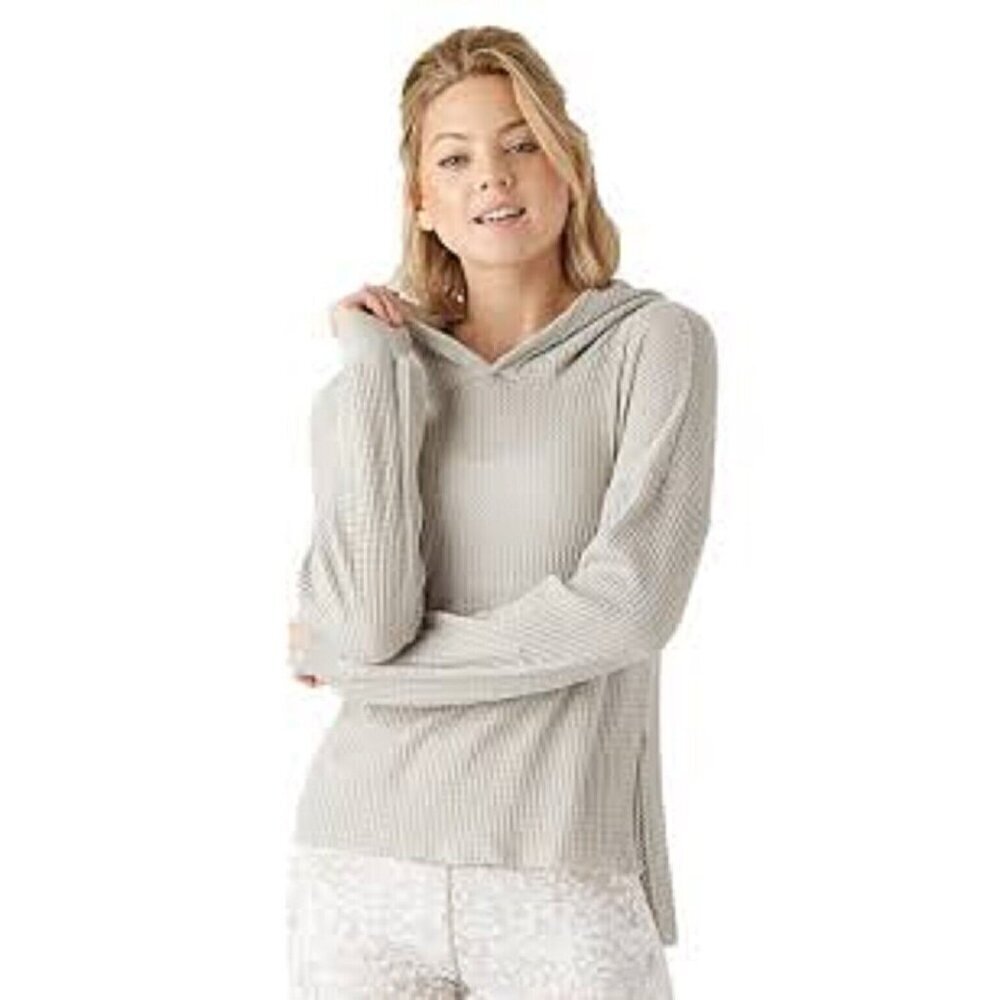 Glyder Rush Gray Lightweight Thermal Waffle Knit Gray Hoodie Women's size S